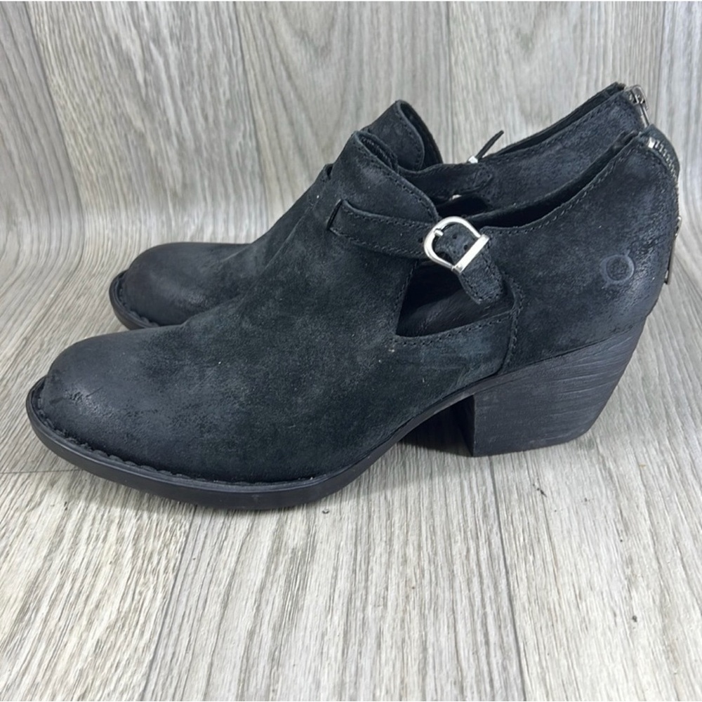 Born Women's Black Suede Ankle Booties - Picture 4 of 10